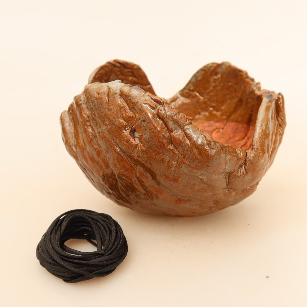 Keramikschale für Kokedama, 9 x 9 x 7 cm, Farbe: Braun