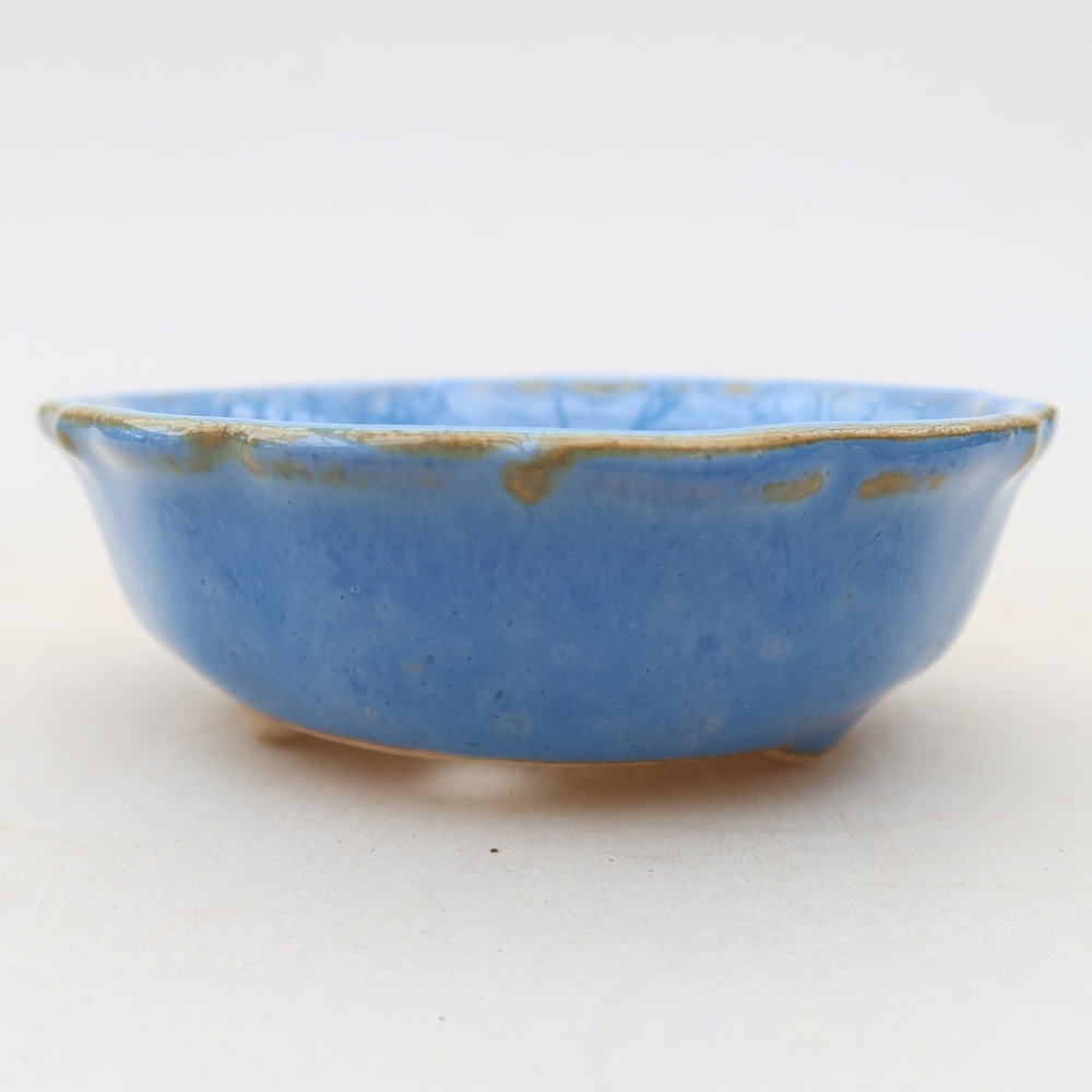 Keramik-Bonsai-Schale, 7 x 7 x 2,5 cm, Farbe: Blau