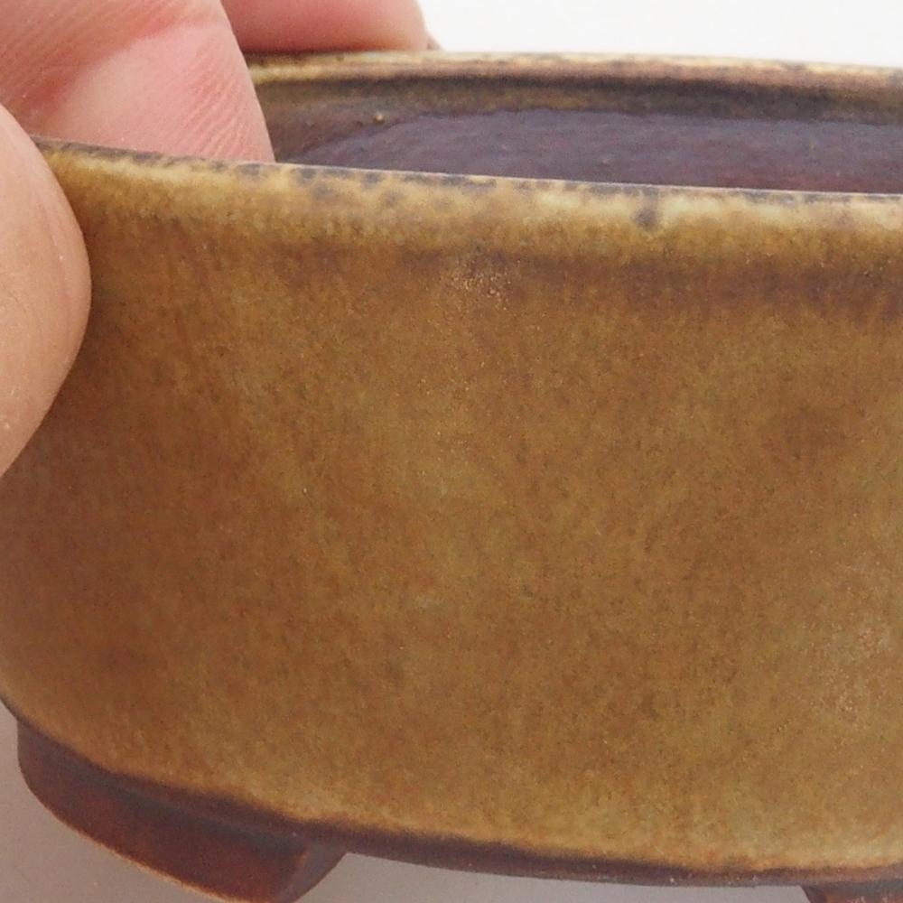 Bonsaischale aus Keramik 10,5 x 9 x 4 cm, Farbe braun