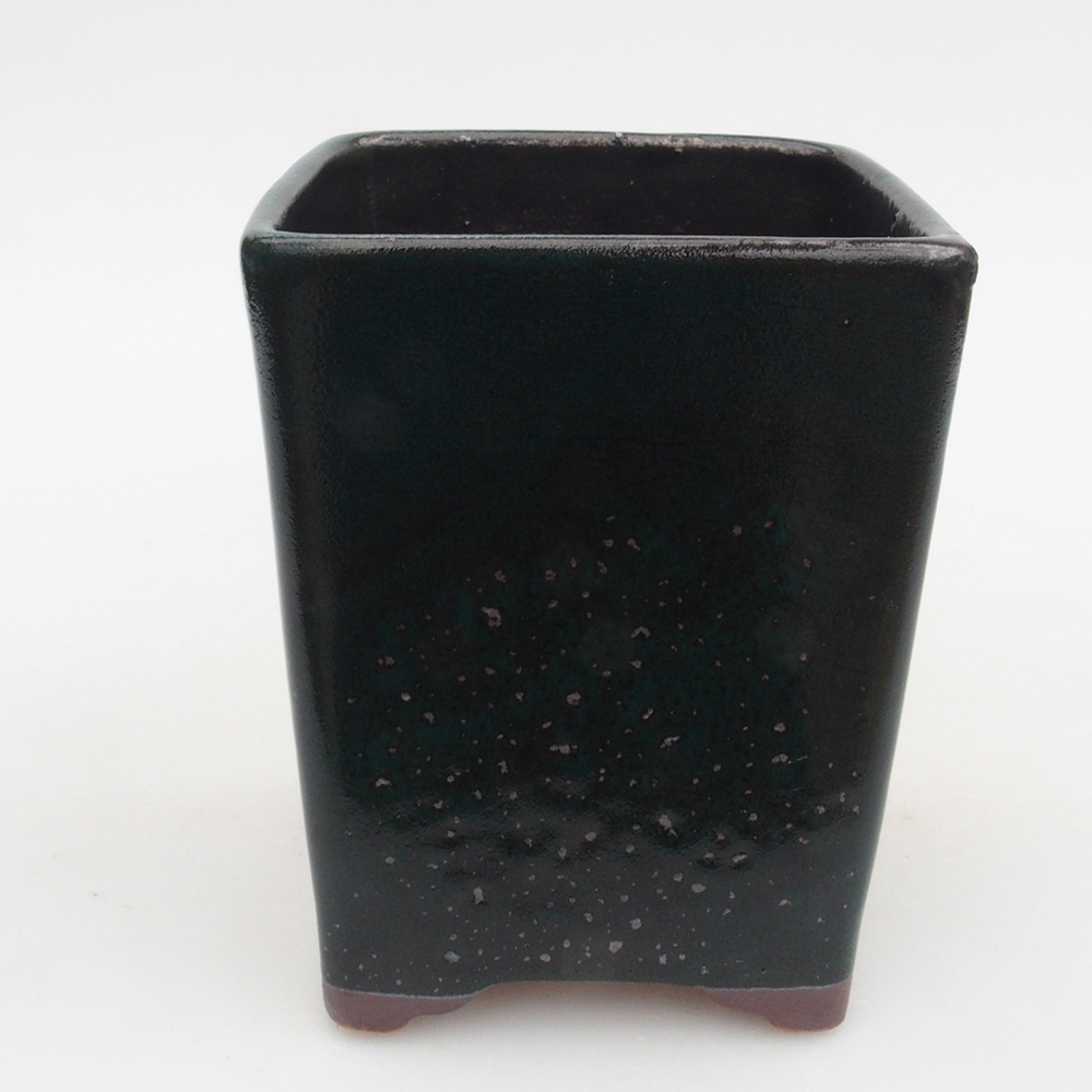 Keramik-Bonsaischale 9 x 9 x 11 cm, Farbe Grün