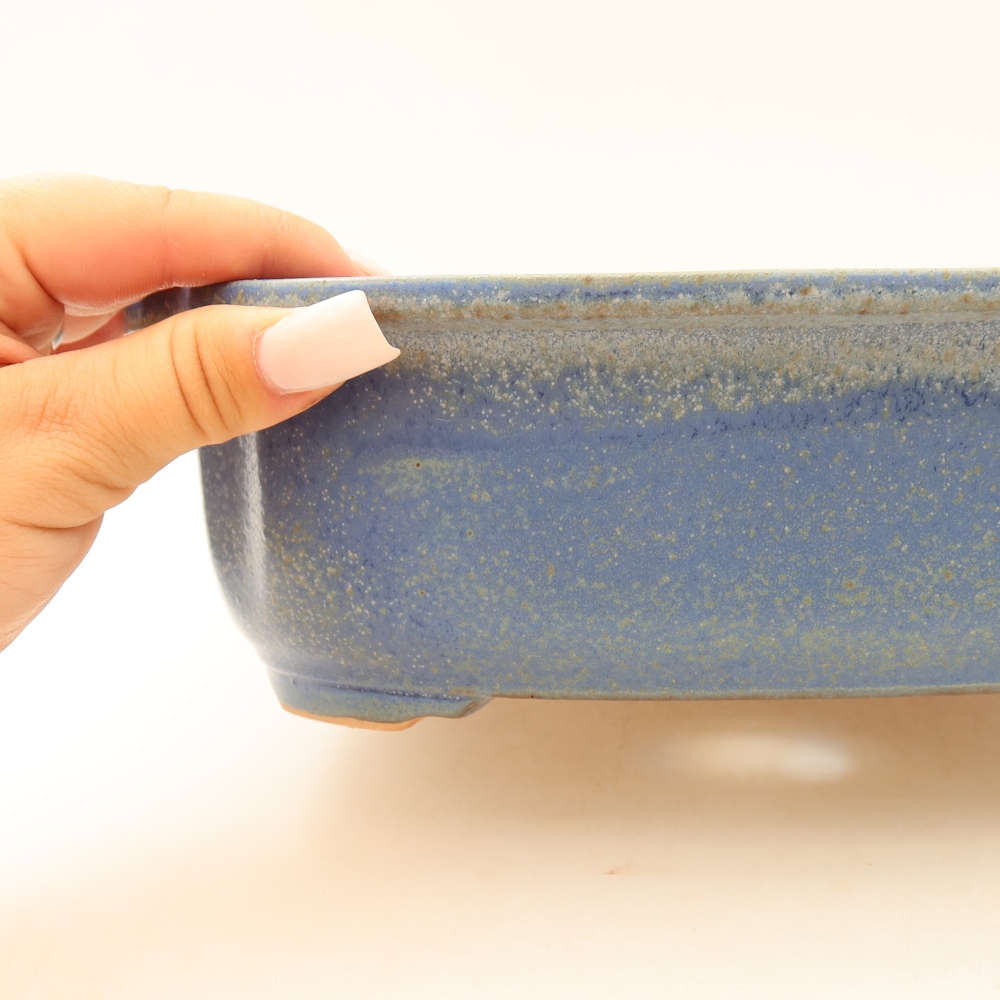 Keramik-Bonsai-Schale 24,5 x 21 x 7,5 cm, Farbe: Blau