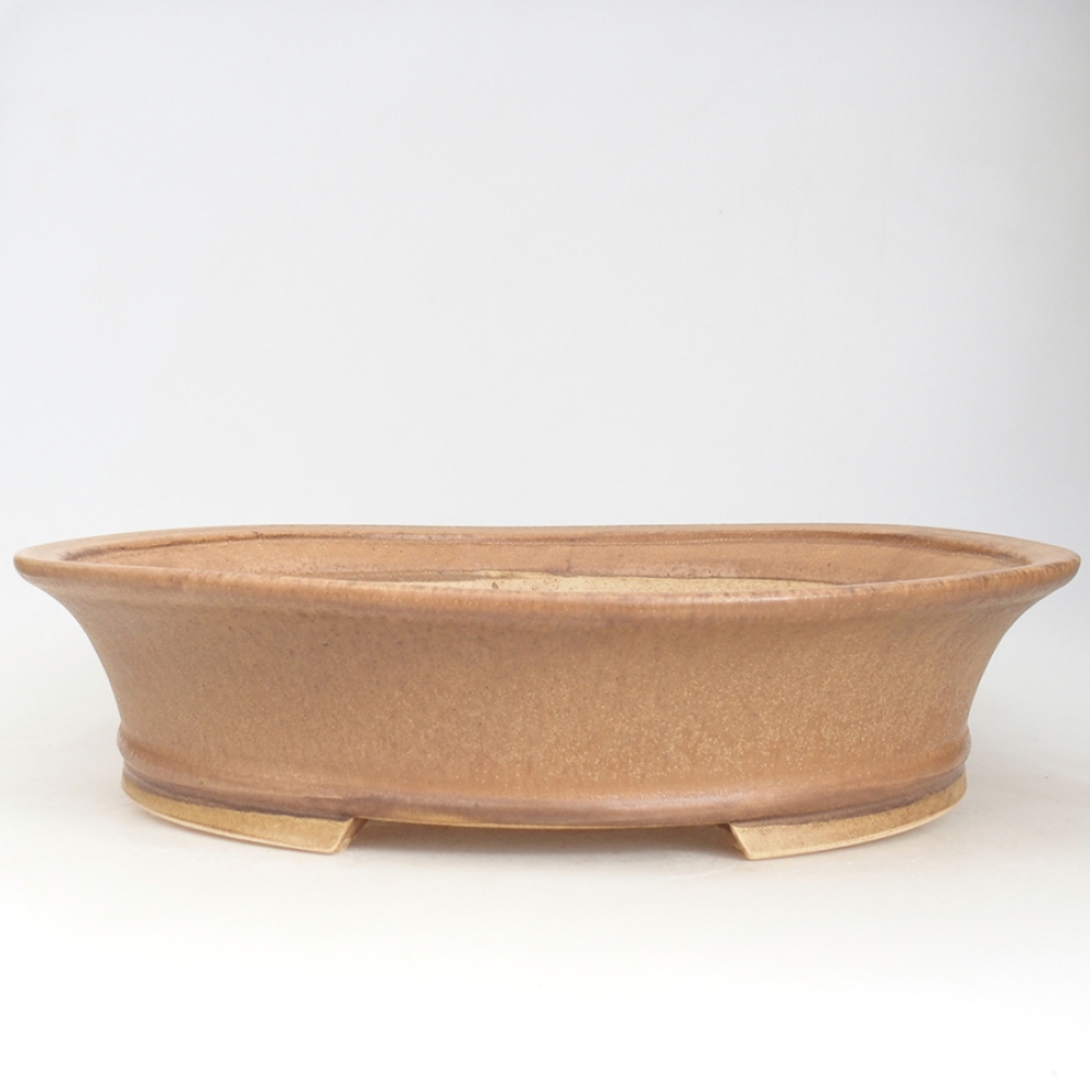 Keramik-Bonsaischale 32 x 29 x 7,5 cm, Farbe braun