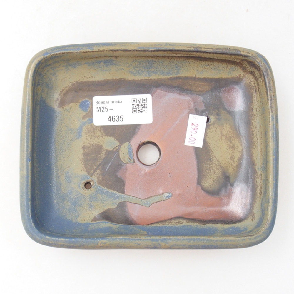Keramik-Bonsaischale 17 x 13,5 x 3,5 cm, Farbe blau