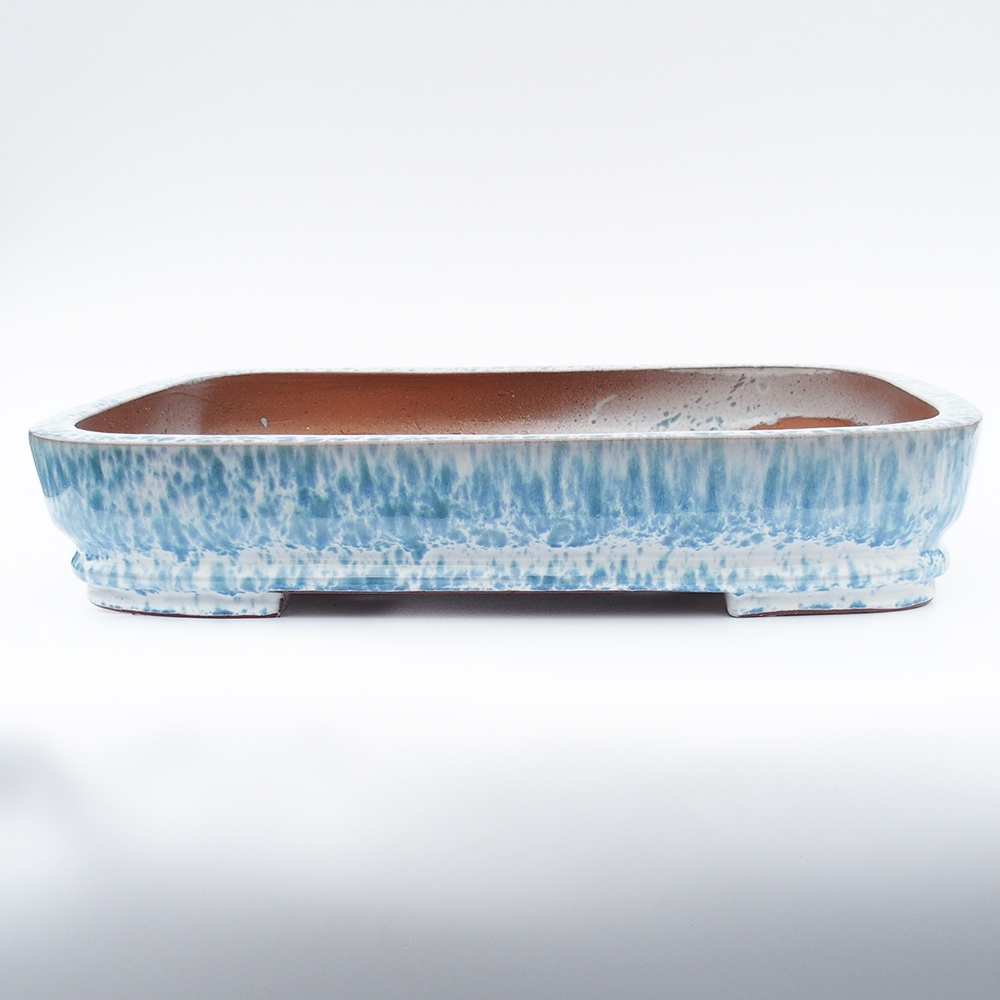 Schale 53 x 35 x 11 cm blau-weiß