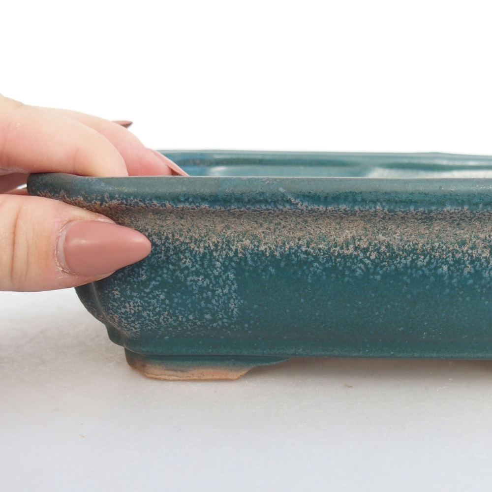 Bonsaischale aus Keramik 18 x 13,5 x 5 cm, Farbe blau