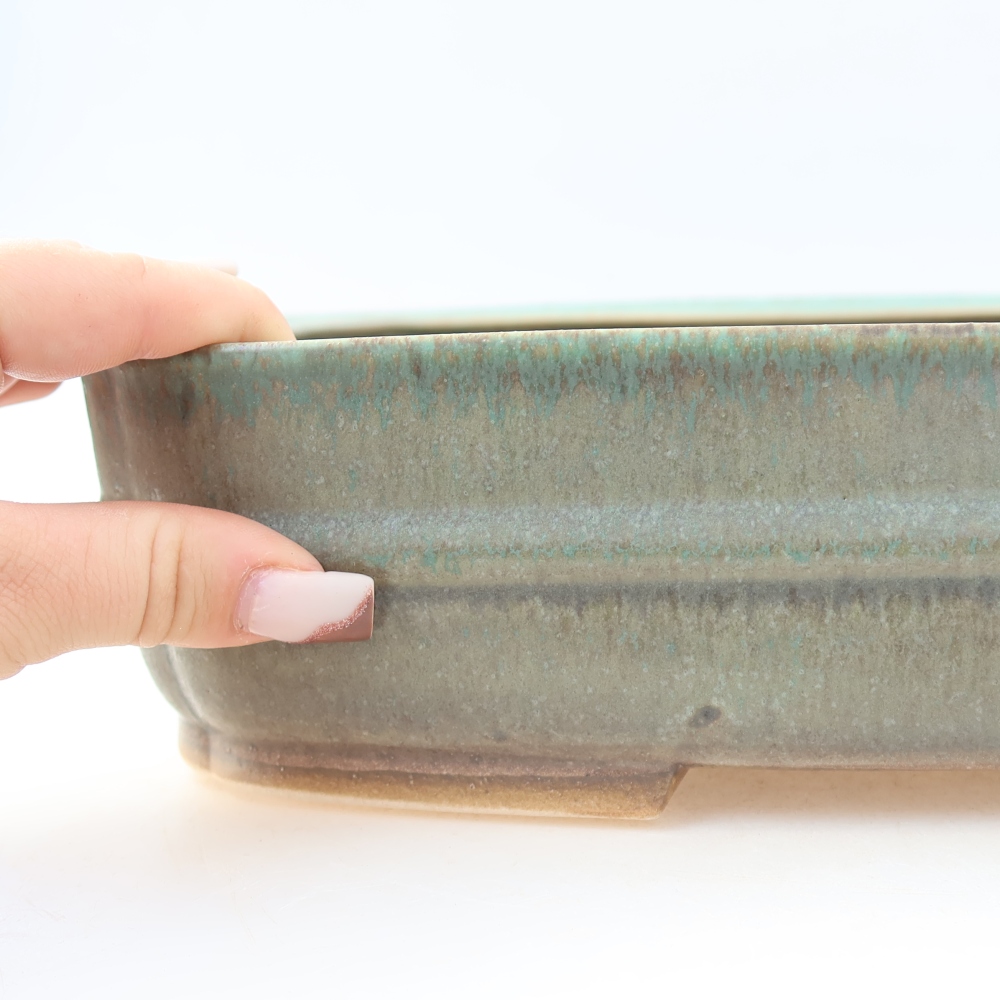 Keramik-Bonsai-Schale 29 x 23 x 7 cm, Farbe: grün