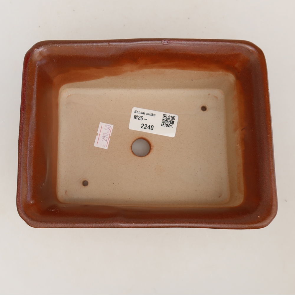 Keramik-Bonsai-Schale 18 x 14 x 7 cm, Farbe: weinrot
