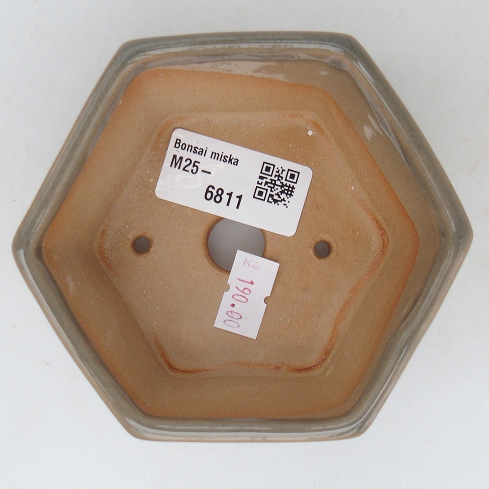 Bonsaischale aus Keramik 10,5 x 9,5 x 5 cm, grau