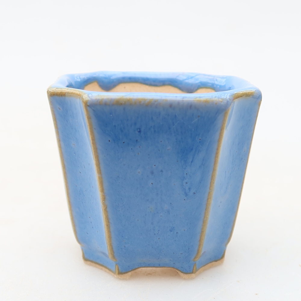 Bonsaischale aus Keramik 4 x 4 x 4 cm, Farbe blau