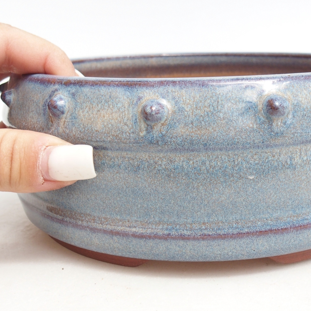 Bonsaischale aus Keramik 17 x 17 x 7 cm, Farbe blau