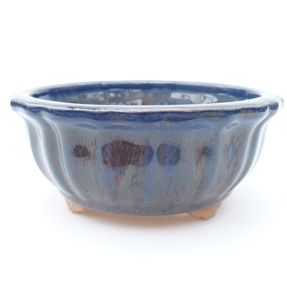 Keramik-Bonsaischale  11,5 x 11,5 x 5 cm, Farbe blau
