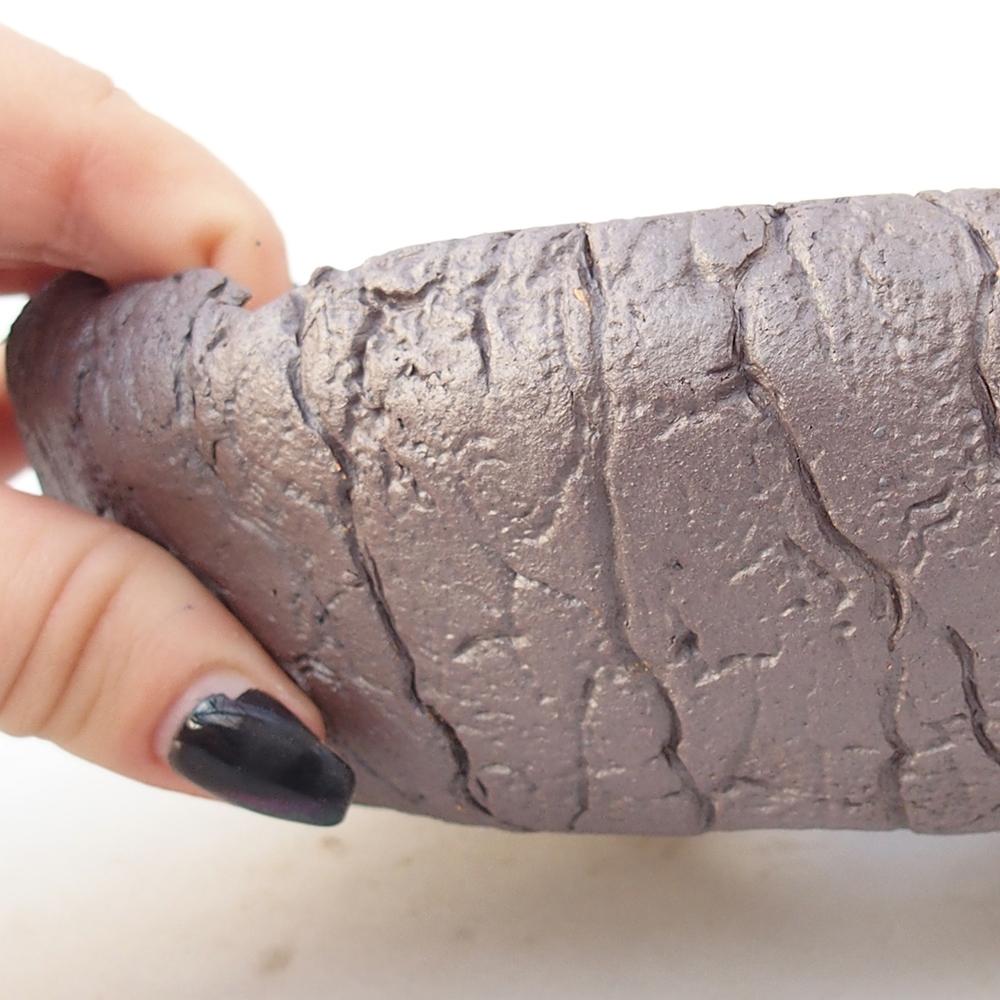 Bonsaischale aus Keramik 16 x 16 x 5 cm, metallfarben