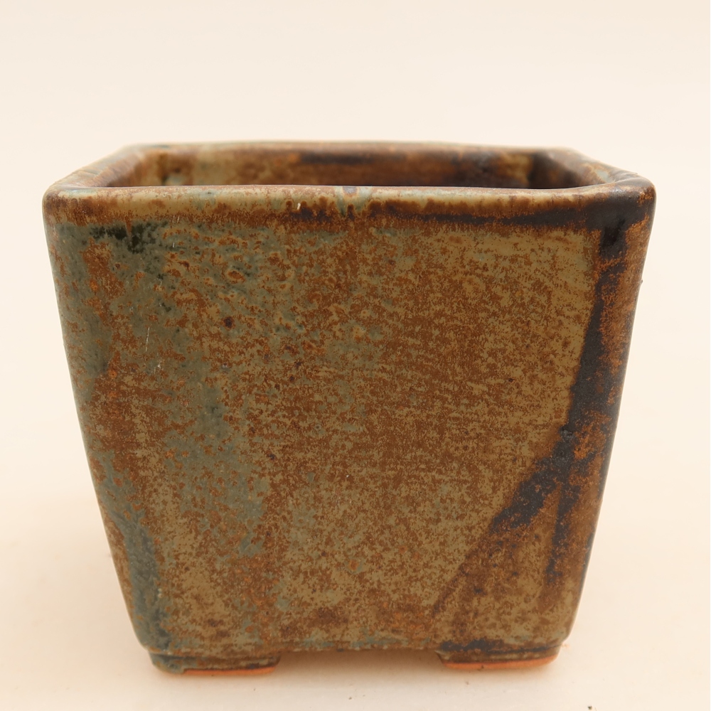 Keramik-Bonsai-Schale, 7,5 x 7,5 x 6,5 cm, Farbe: braun
