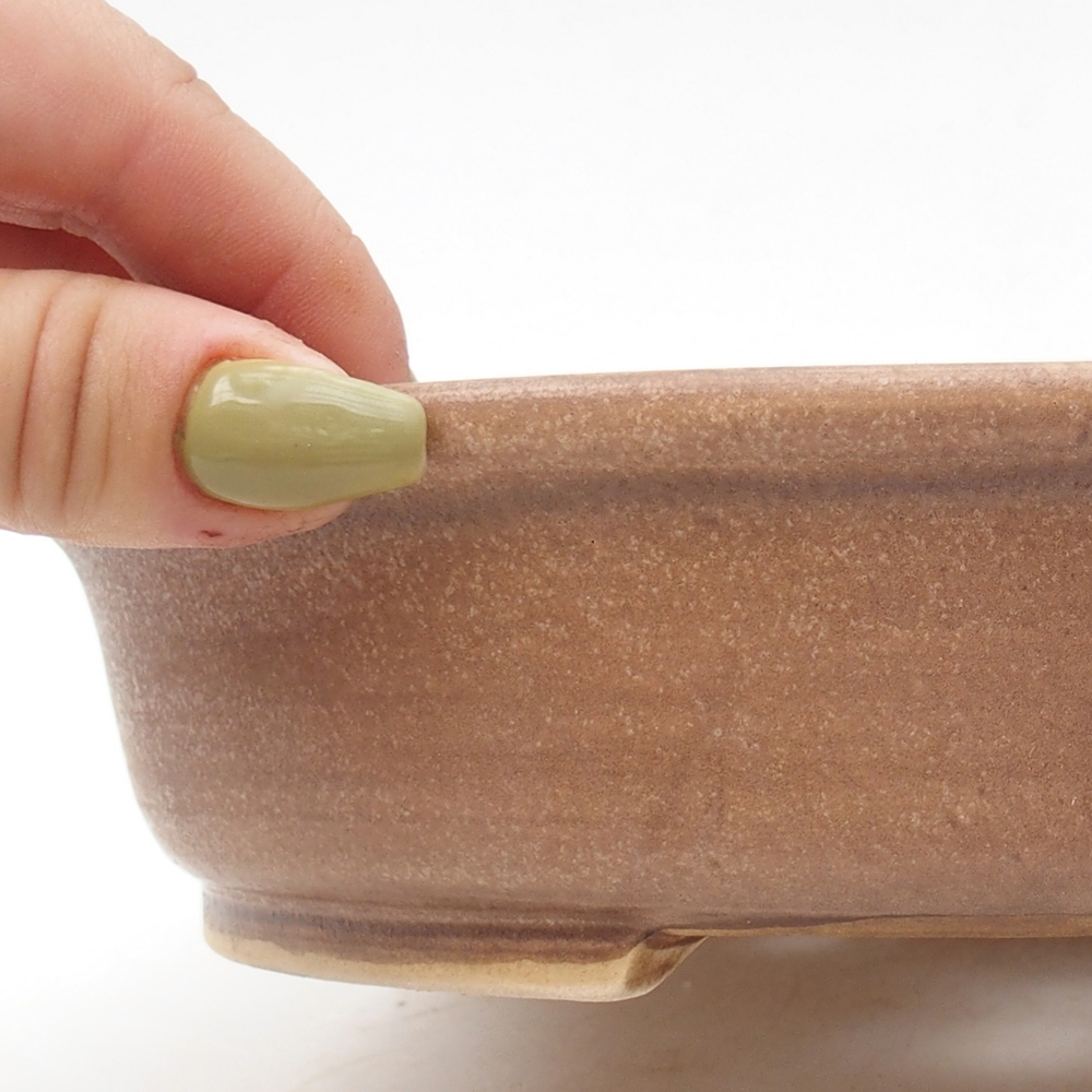 Keramik-Bonsaischale 21 x 19 x 5  cm, Farbe rosa