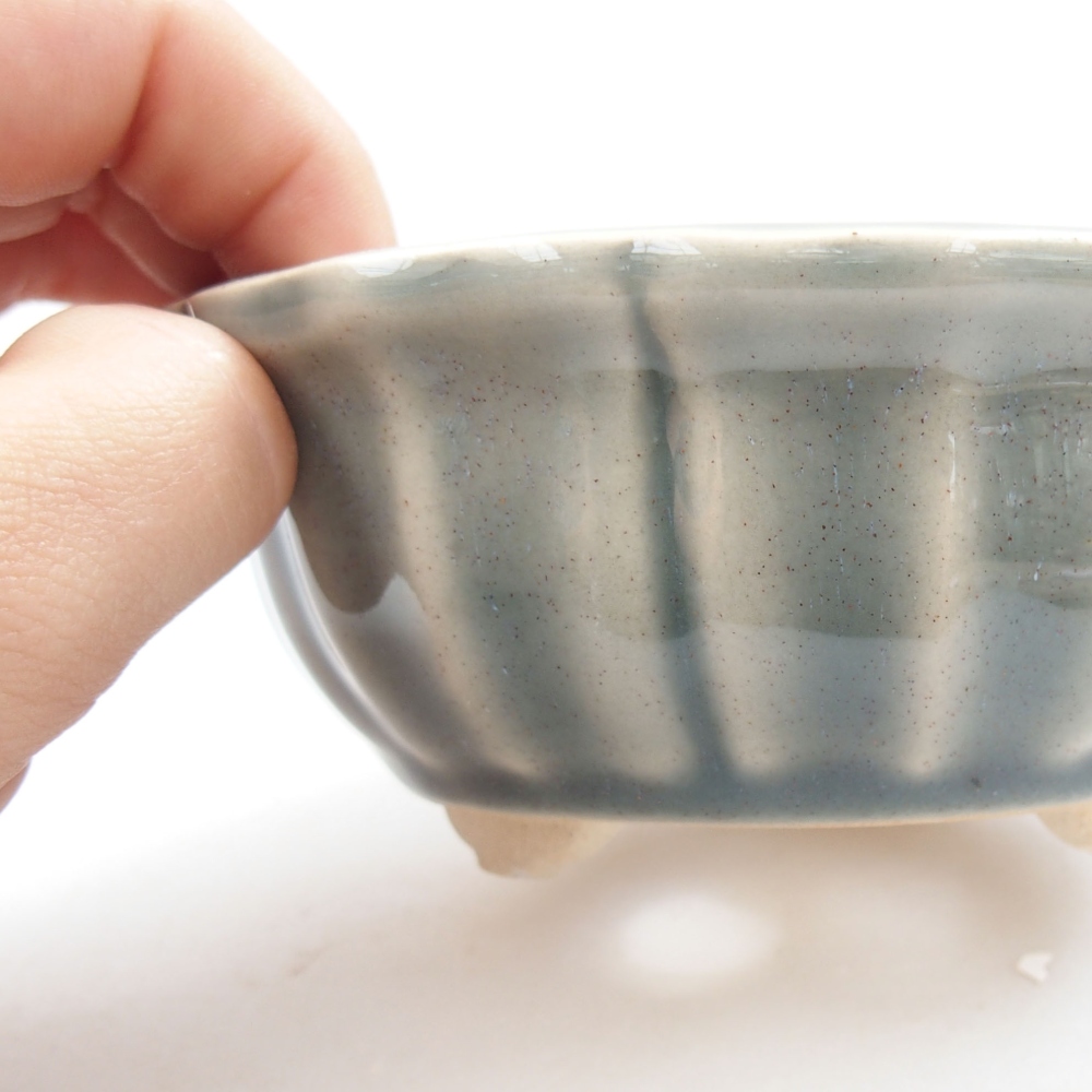 Keramik-Bonsaischale 11,5 x 11,5 x 5 cm, Farbe  grau