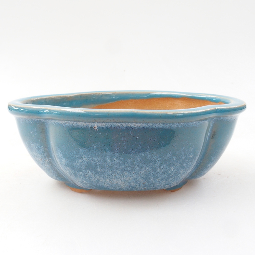Keramik-Bonsaischale 12,5 x 10 x 4,5 cm, Farbe blau