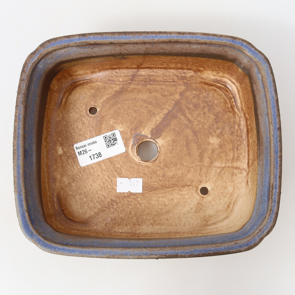 Keramik-Bonsai-Schale 19,5 x 17 x 6 cm, Farbe: Blau