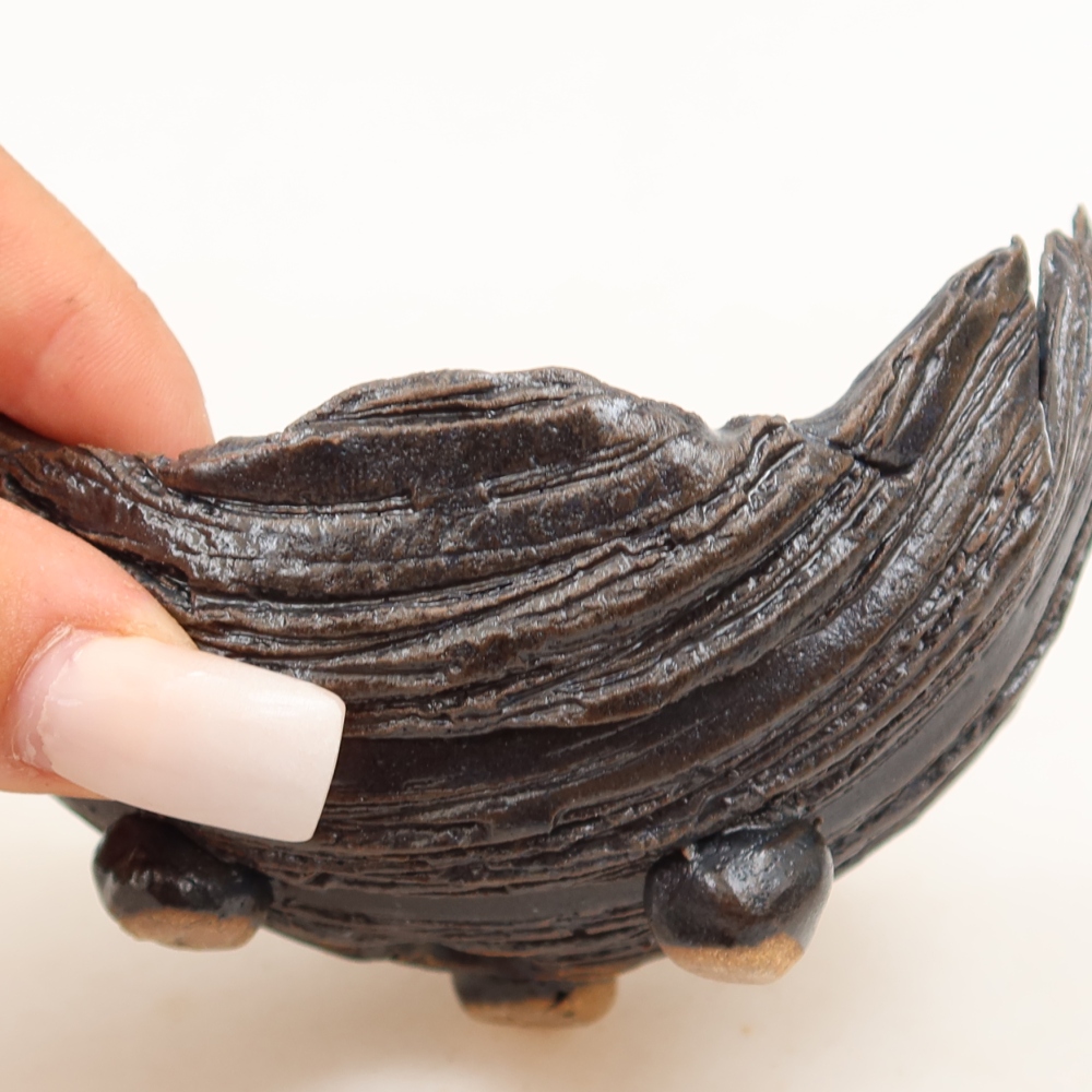 Keramikschale  10,5 x 8,5 x 6,5 cm, Farbe: Schwarz-Grün