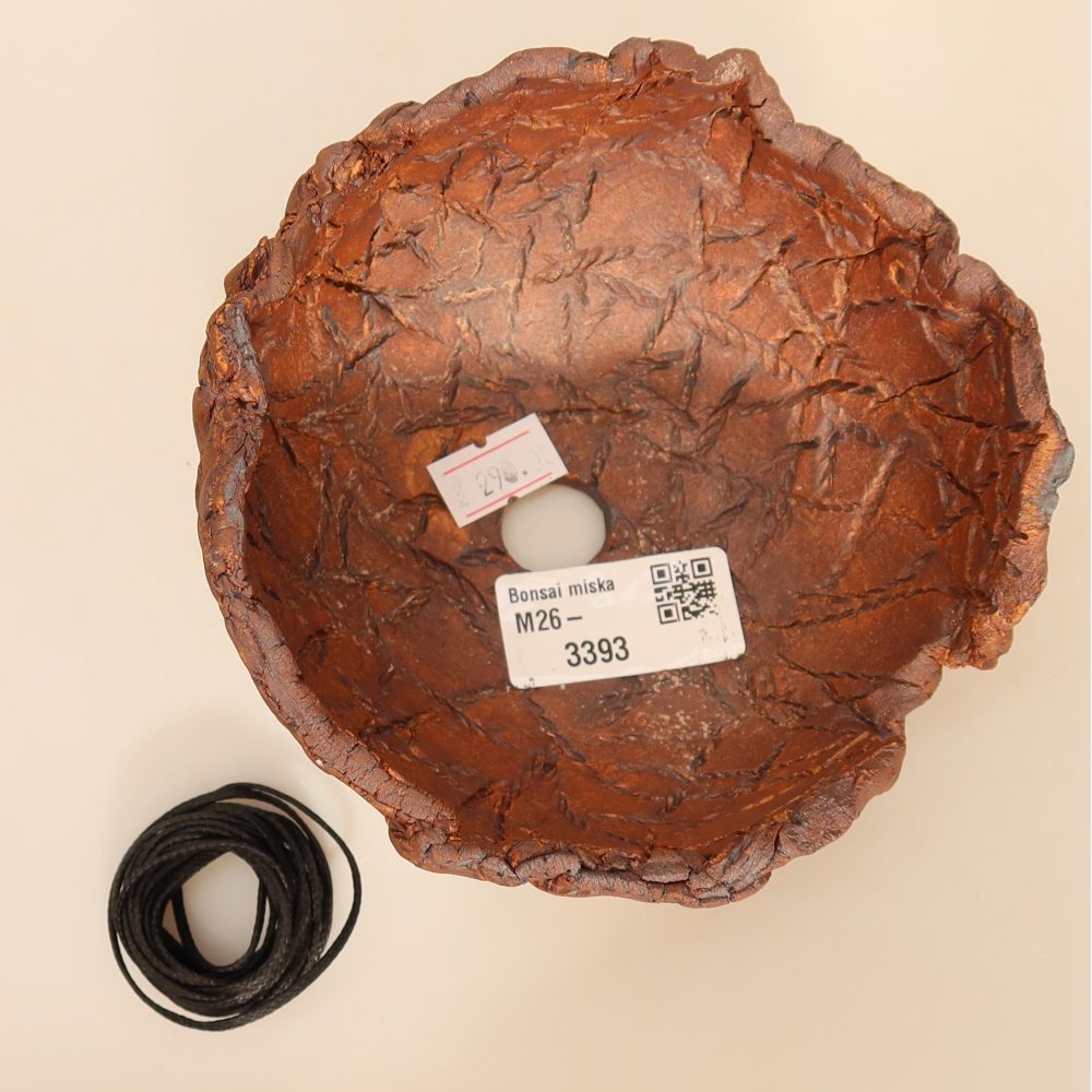 Keramikschale für Kokedama, 12 x 12 x 7,5 cm, Farbe: Braun