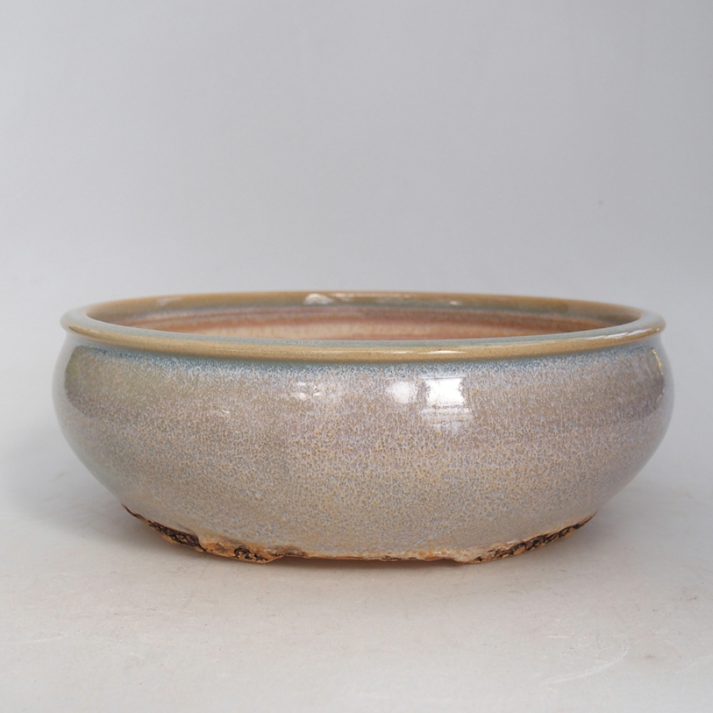 Keramik-Bonsaischale 18,5 x 18,5 x 6,5 cm, Farbe blau