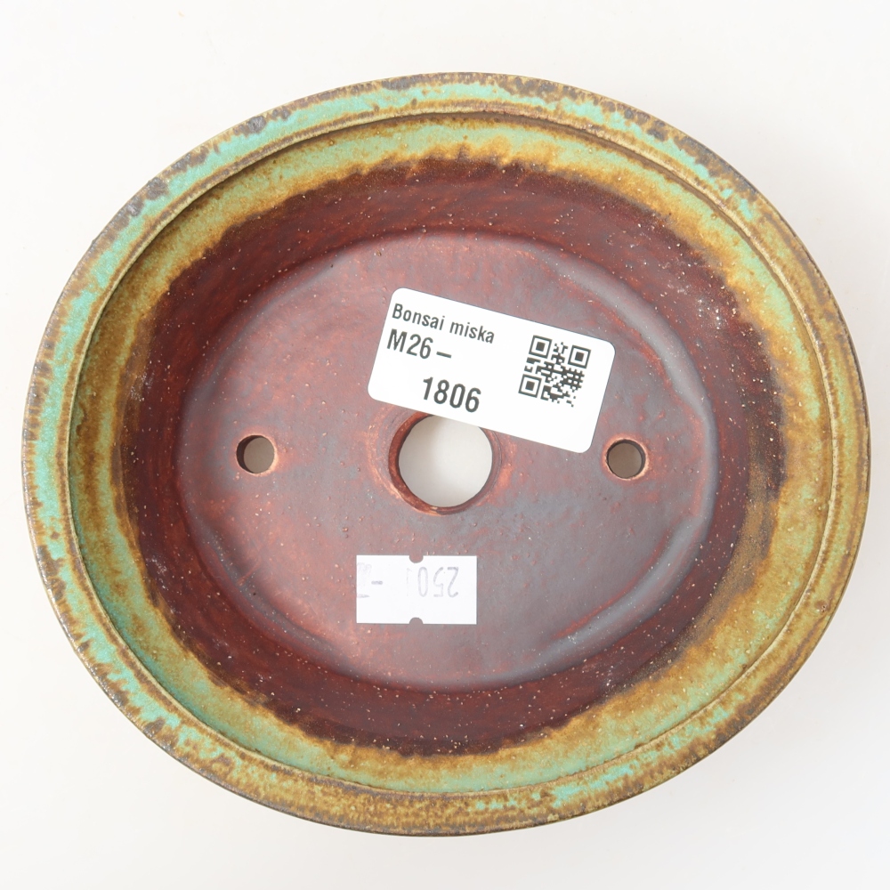Keramik-Bonsai-Schale, 12,5 × 11,5 × 4 cm, Farbe: grün
