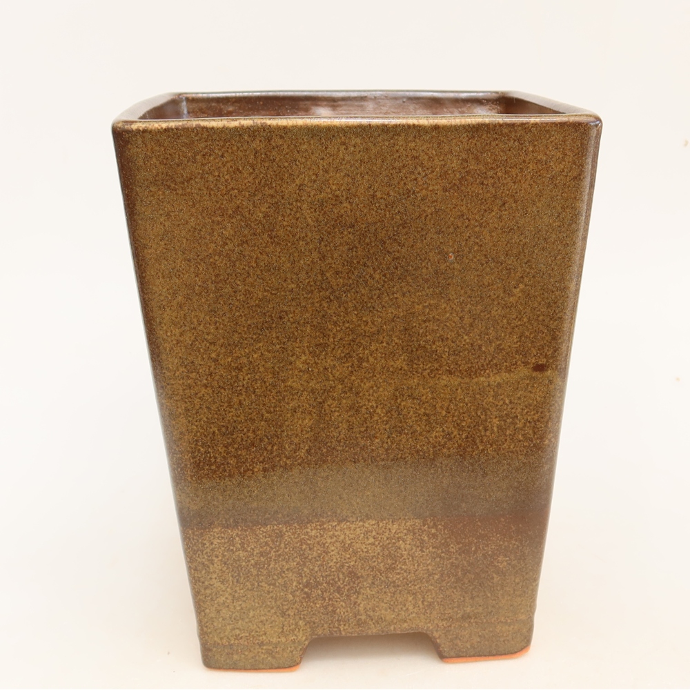 Keramik-Bonsai-Schale 15,5 x 15,5 x 19 cm, Farbe: braun