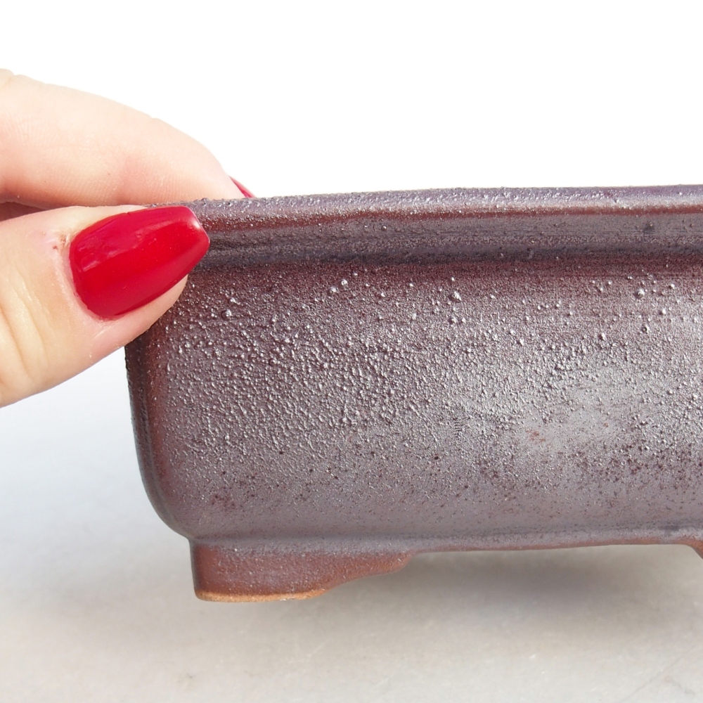 Bonsaischale aus Keramik 12 x 9,5 x 5 cm, metallfarben