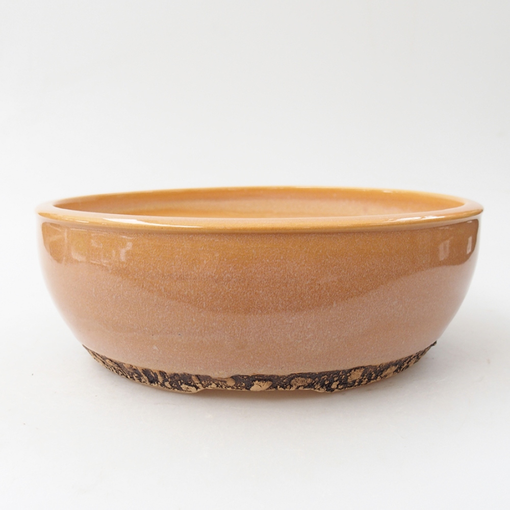 Keramik-Bonsaischale 20,5 x 20,5 x 7,5 cm, Farbe beige