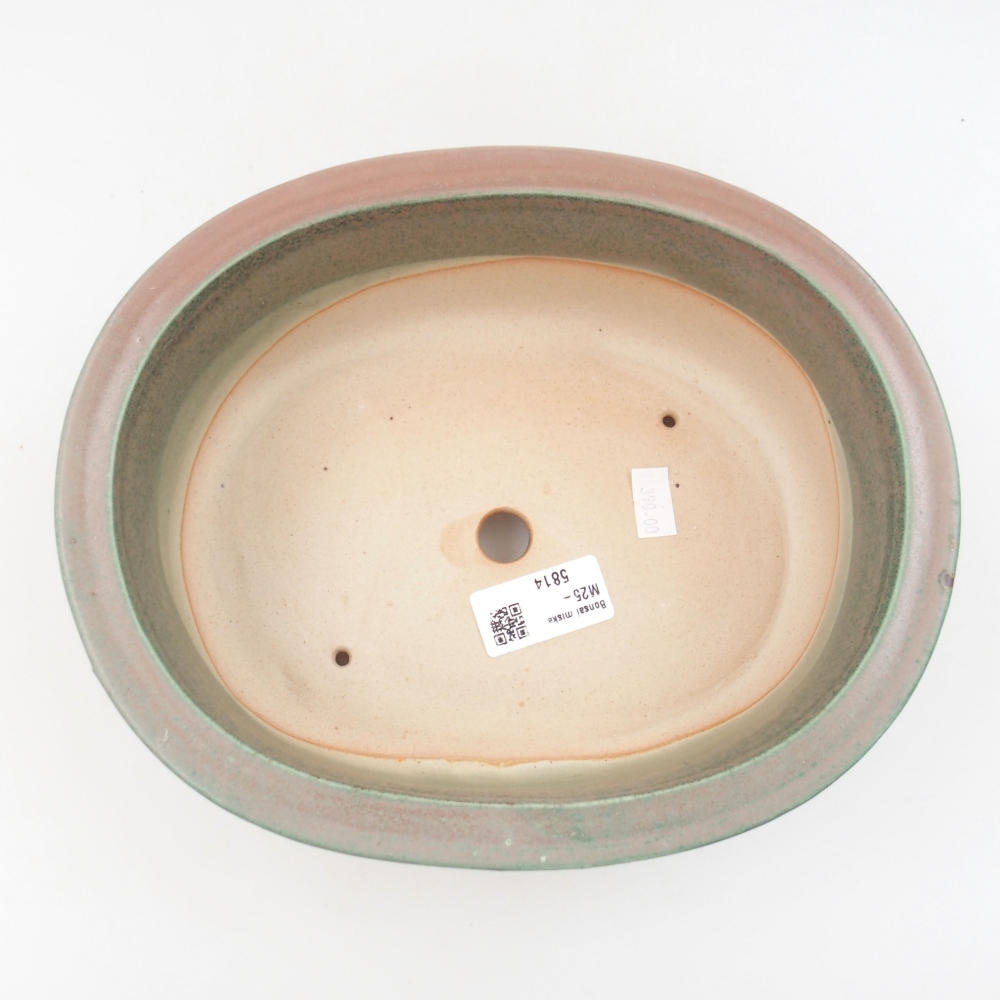Keramik-Bonsaischale 23,5 x 19 x 8 cm, Farbe Grün