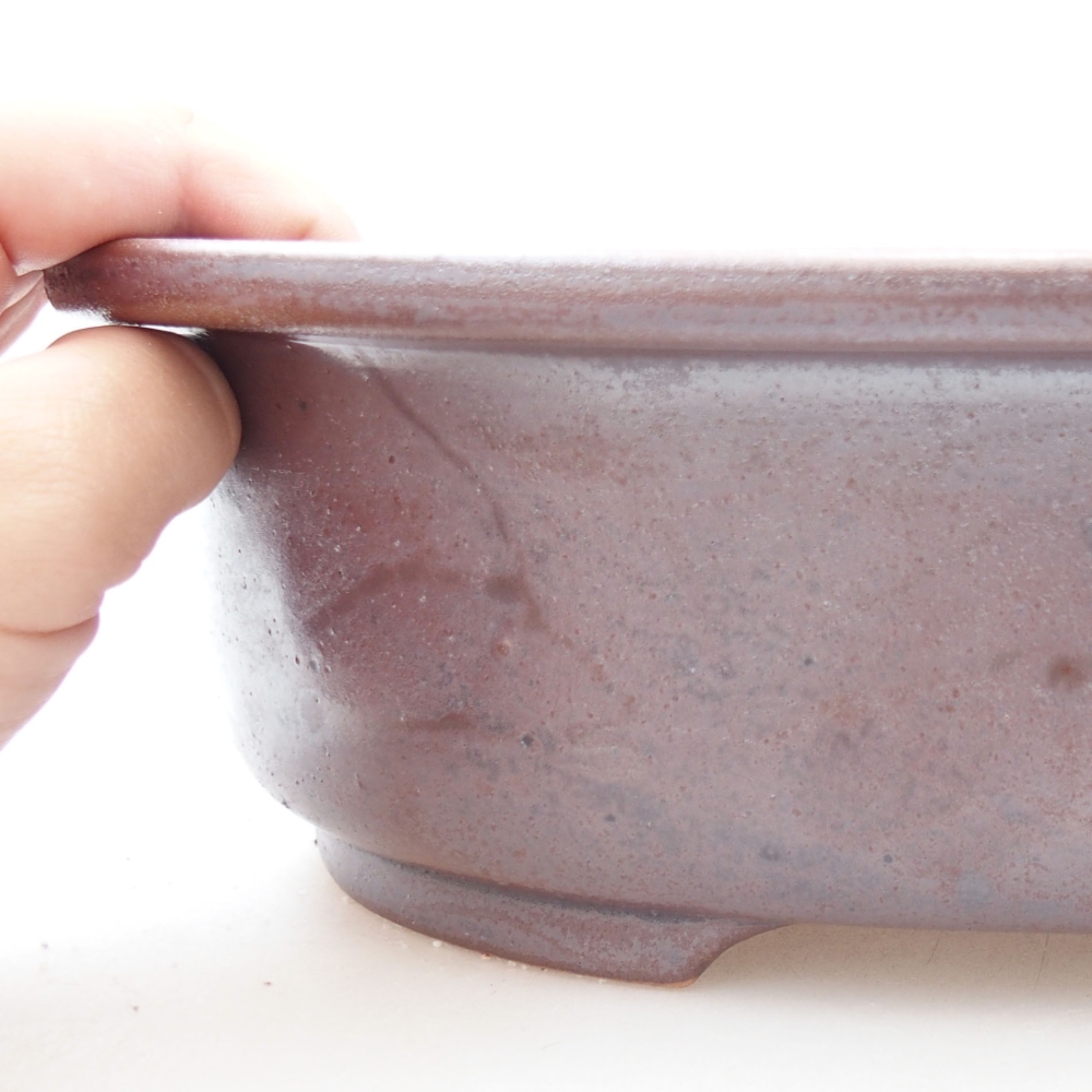 Keramik-Bonsaischale 26 x 22 x 8 cm, Farbe braun