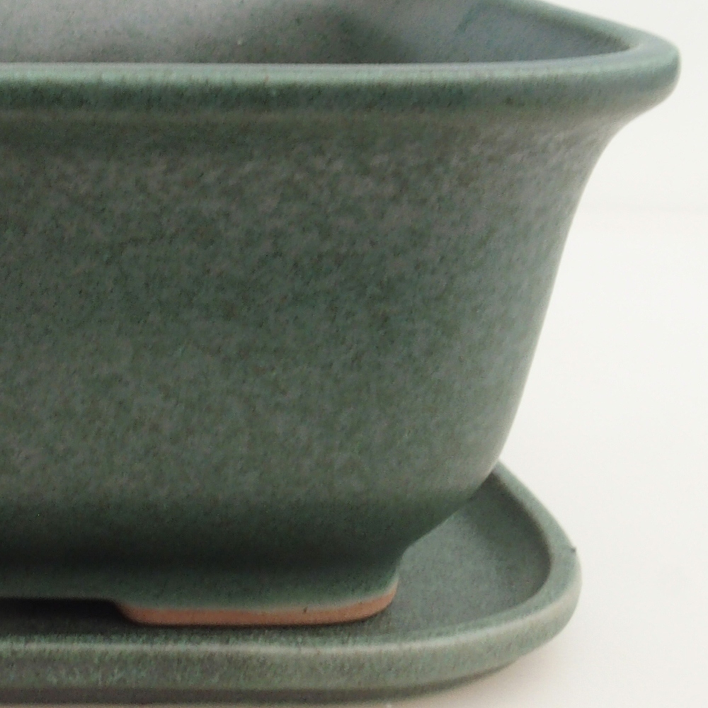 Bonsai-Schale + Untertasse H36 – 17 x 15 x 7,5 cm – Grün