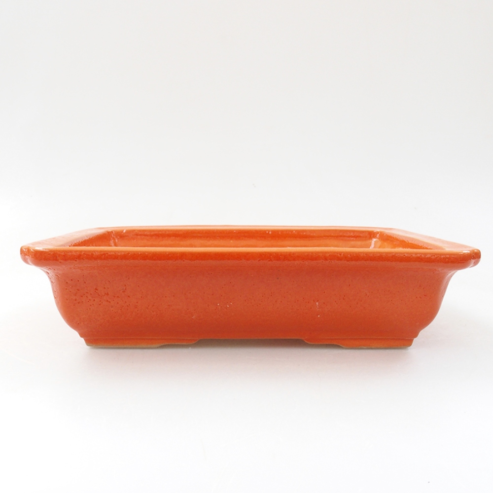 Keramik-Bonsaischale 17,5 x 13 x 4 cm, Farbe Orange