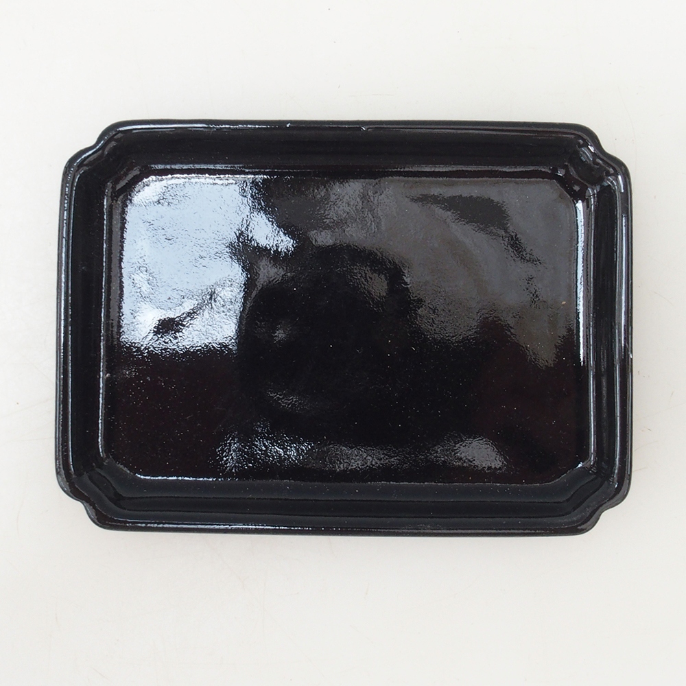 Bonsai-Schale rechteckig D5-S - 11,5 x 8,5 x 1 cm - schwarz