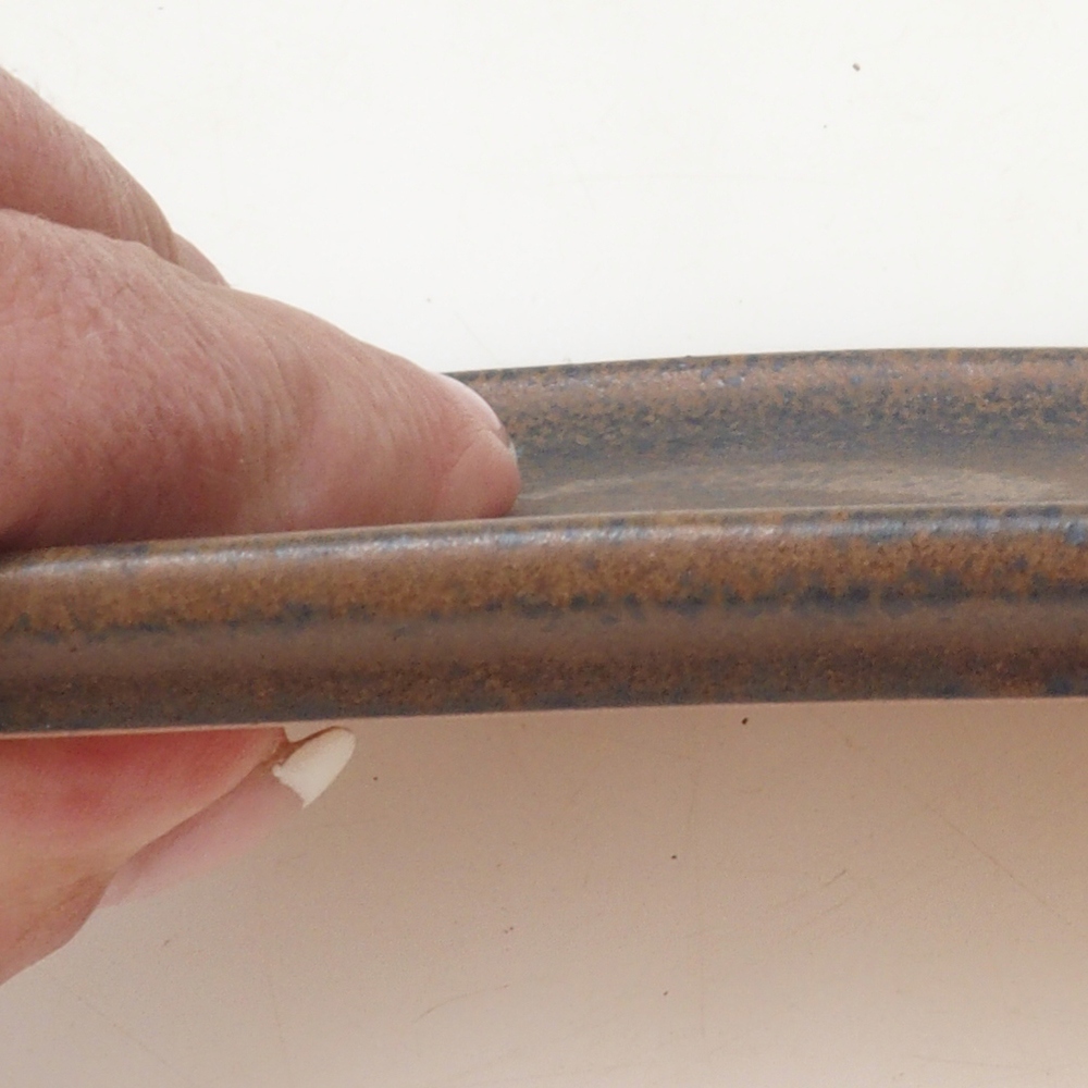 Bonsai-Schale rechteckig D5-M - 12,5 x 10,5 x 1 cm - braun