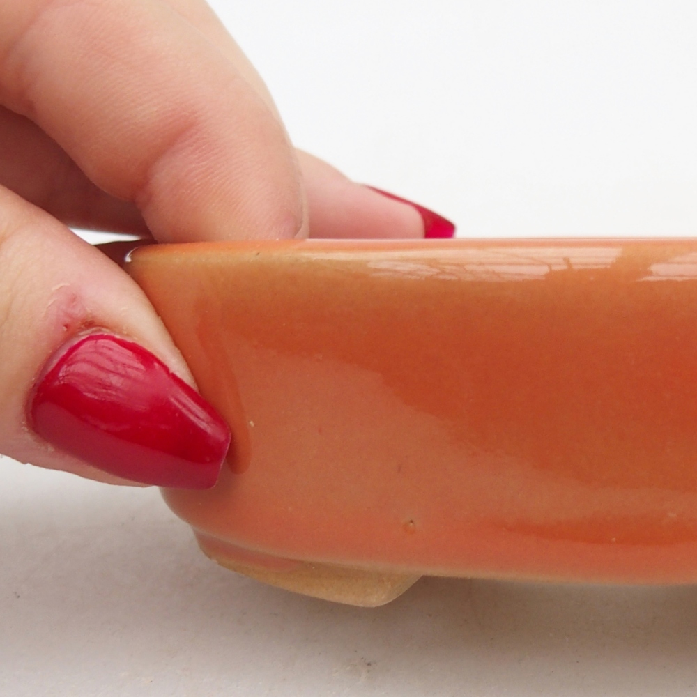 Bonsaischale aus Keramik 9,5 x 8 x 3 cm, orange