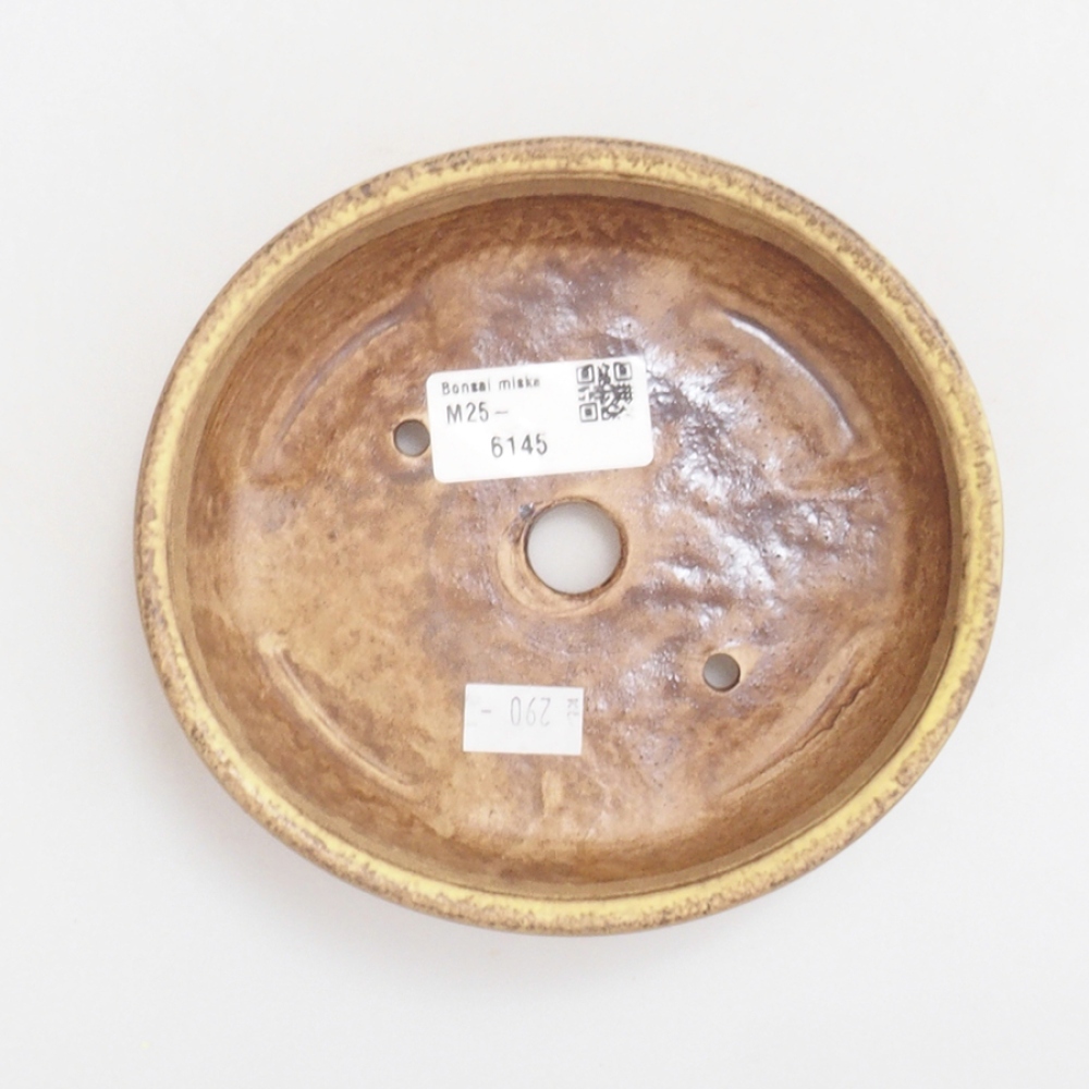 Bonsaischale aus Keramik 15 x 13,5 x 3,5 cm, Farbe gelb