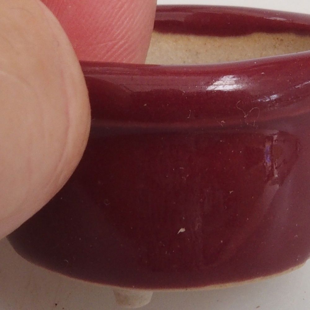 Mini-Bonsaischale 3,5 x 3,5 x 2 cm, Farbe Burgunder