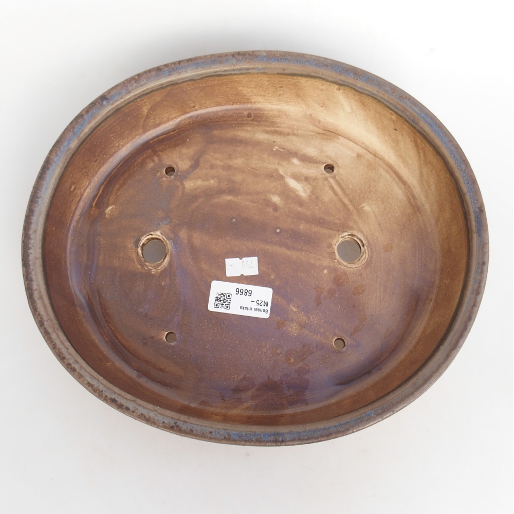 Bonsaischale aus Keramik 28 x 24 x 6 cm, Farbe blau