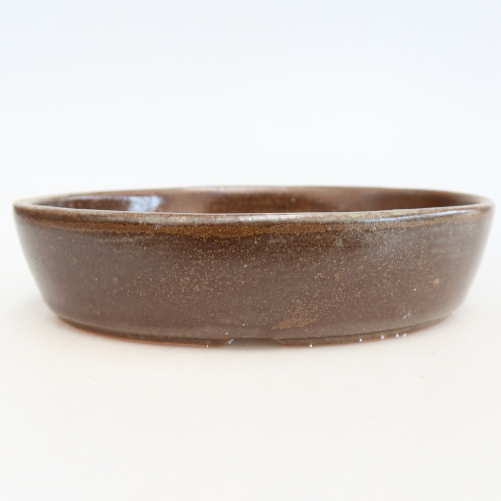 Bonsaischale aus Keramik 18,5 x 13,5 x 4,5 cm, braun