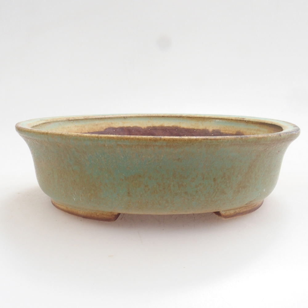 Bonsaischale aus Keramik 12 x 11,5 x 3 cm, Farbe Grün