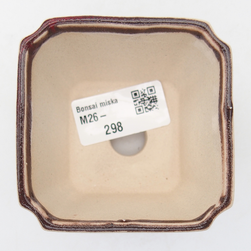 Mini-Bonsaischale 7 x 7 x 5,5 cm, Farbe rot