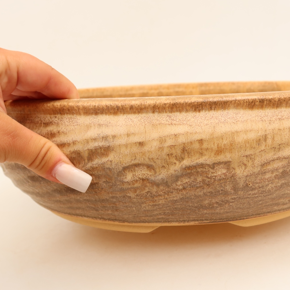 Keramik-Bonsai-Schale 32 x 32 x 9,5 cm, Farbe: Braun