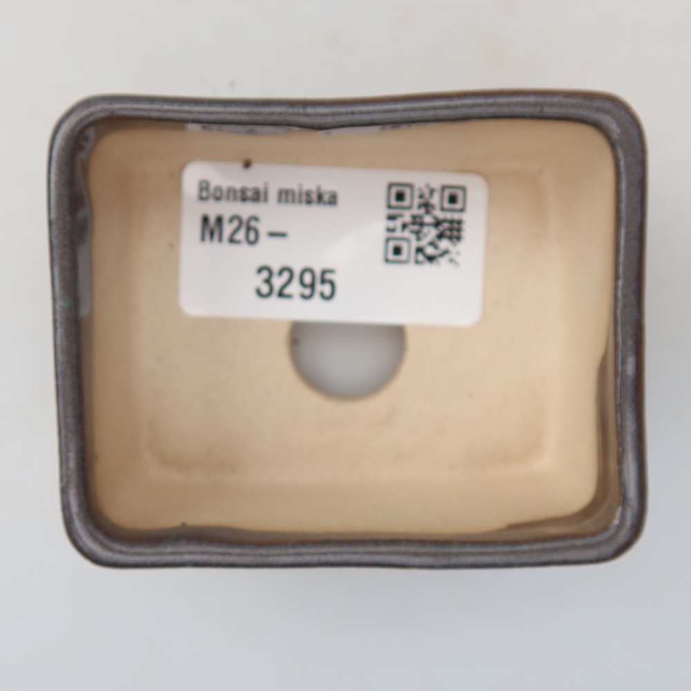 Keramik-Bonsai-Schale, 6,5 × 5,5 × 3,5 cm, Farbe: Grau