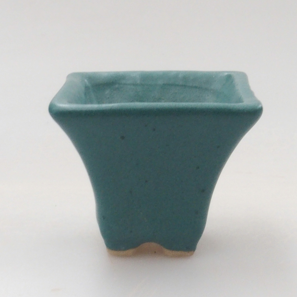 Keramik Bonsai Schale 4 x 4 x 3,5 cm, Farbe blau