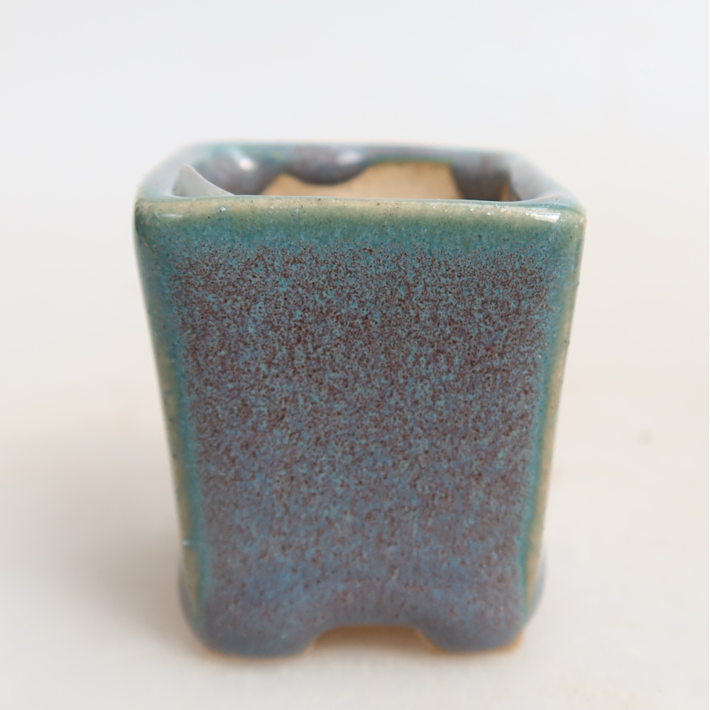 Keramik-Bonsai-Schale, 3 x 3 x 3,5 cm, Farbe: grau