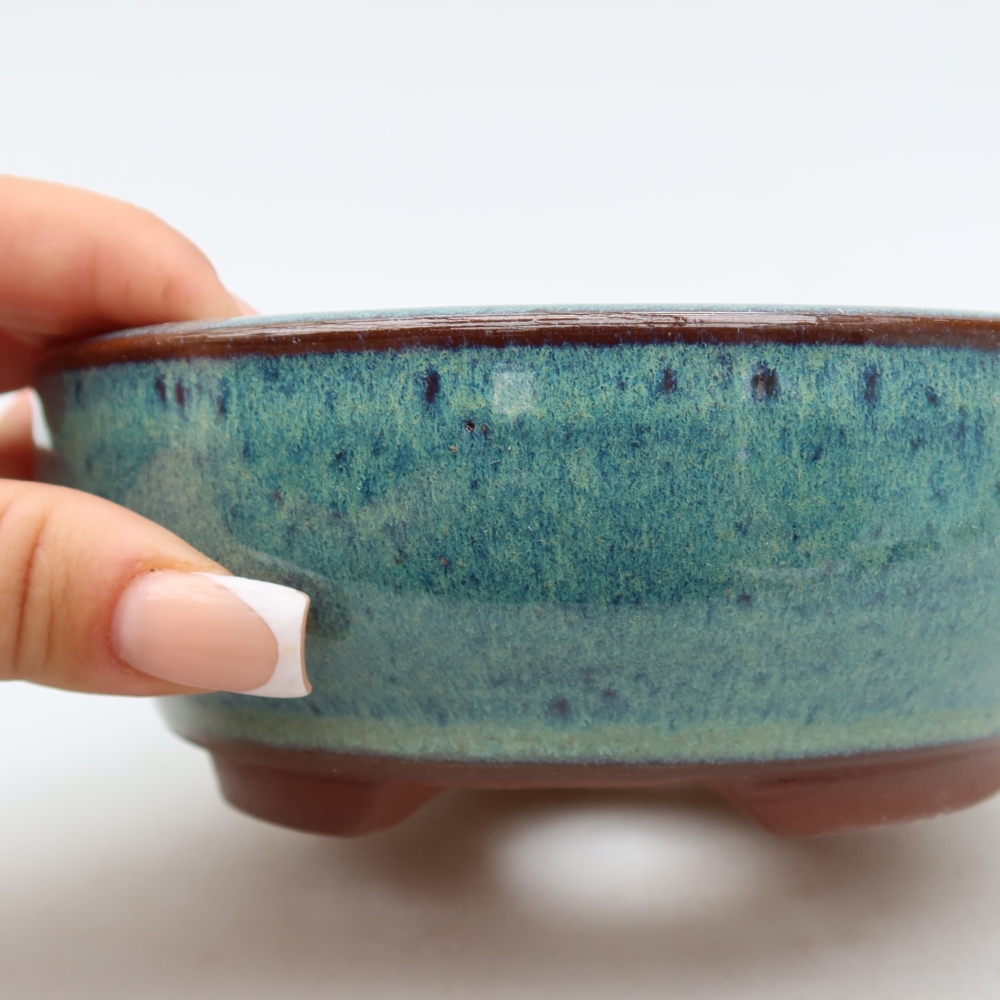 Bonsaischale aus Keramik 15 x 15 x 5,5 cm, Farbe blau