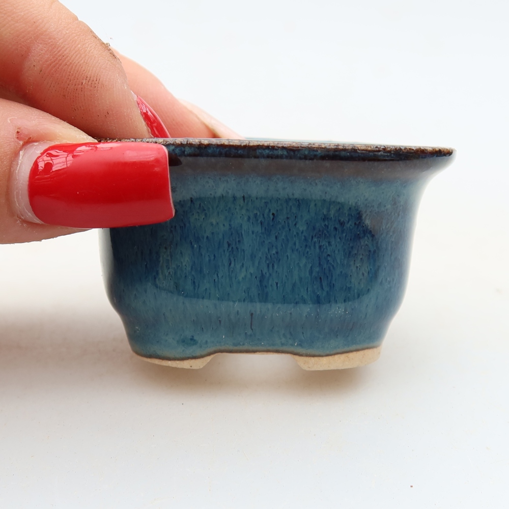 Keramik-Bonsai-Schale 6 x 5 x 3,5 cm, Farbe: blau