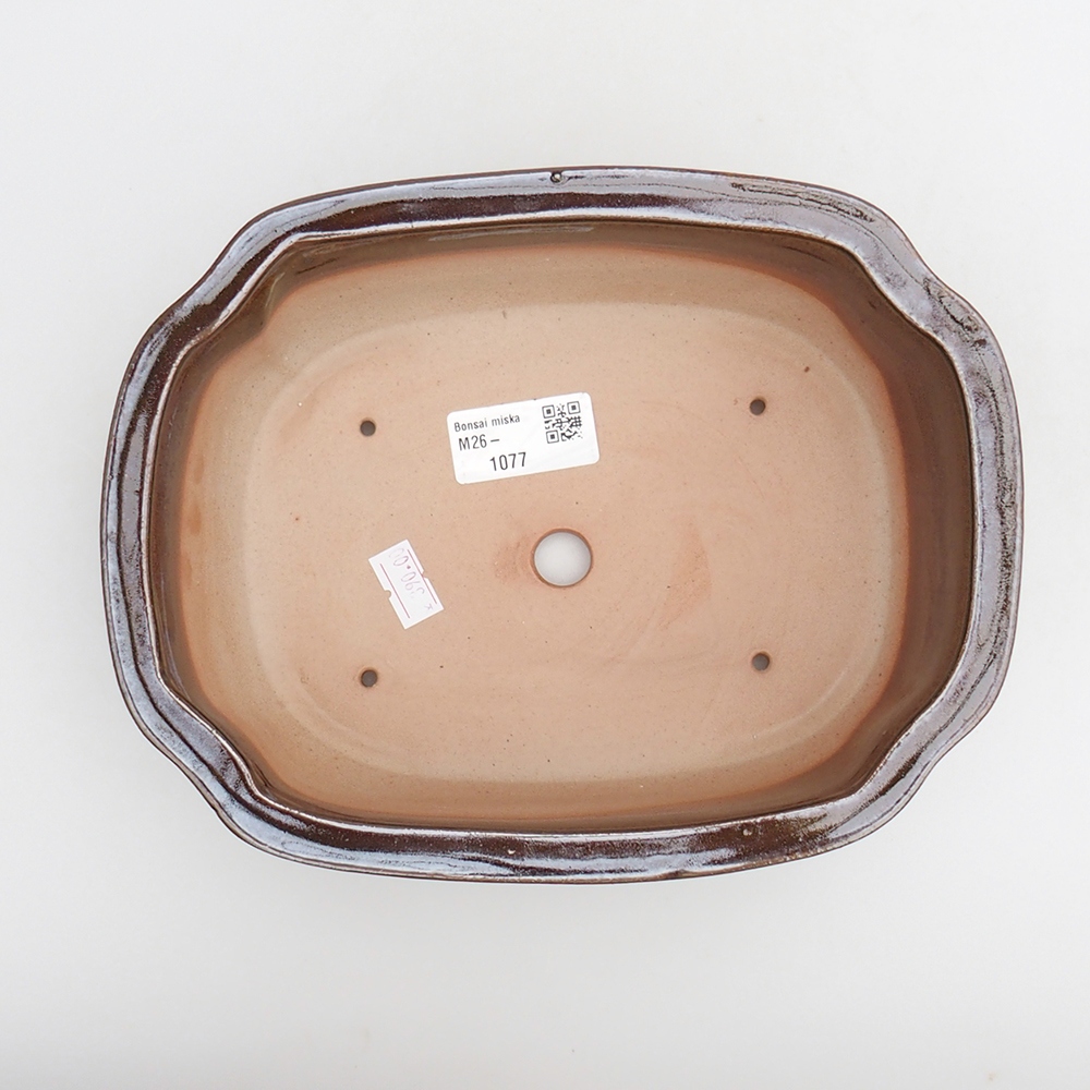 Bonsaischale aus Keramik 22 x 16,5 x 7 cm, braun