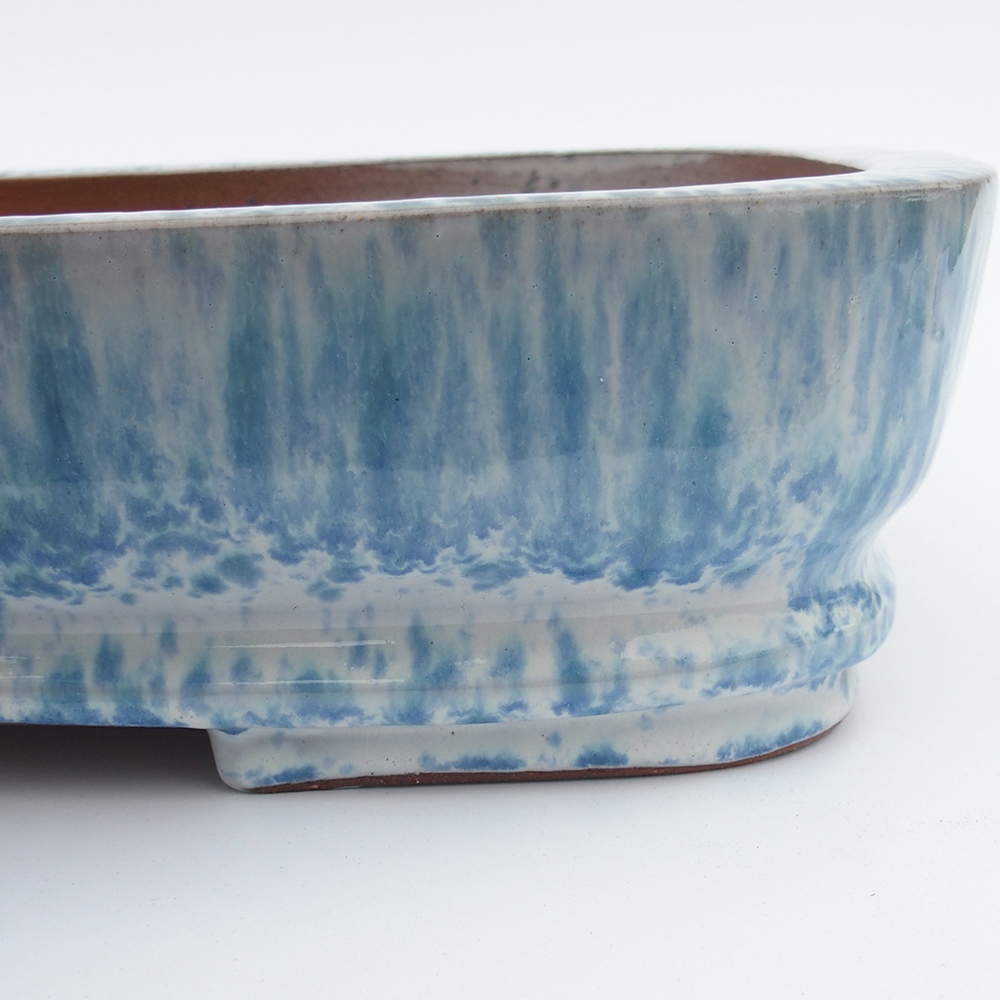 Schale 53 x 35 x 11 cm blau-weiß