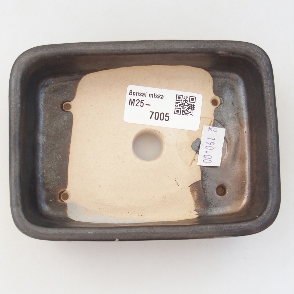 Bonsaischale aus Keramik 13 x 9,5 x 3,5 cm, grau